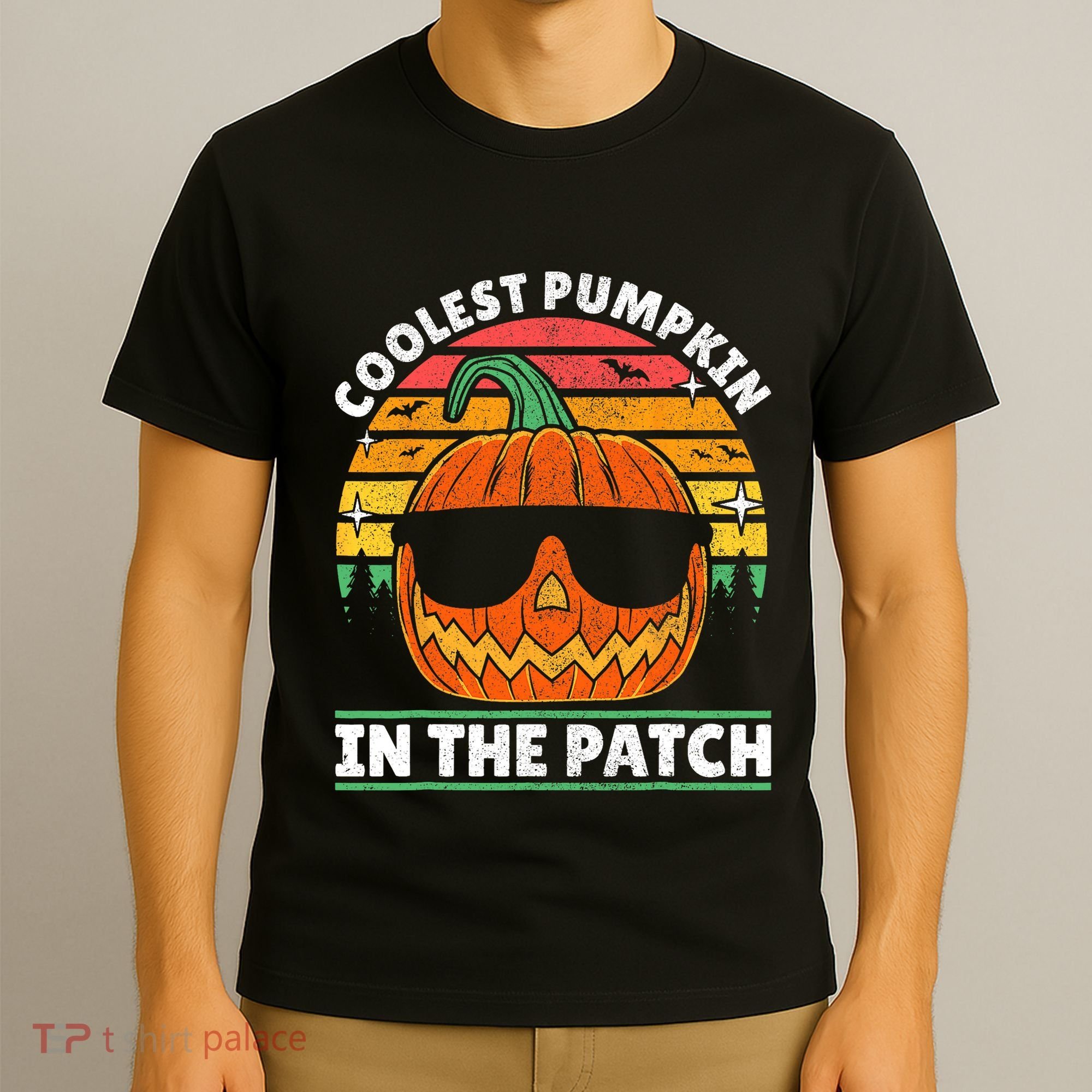 Coolest Pumpkin In The Patch Boy Retro Groovy Halloween T-Shirt