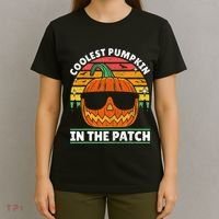 Coolest Pumpkin In The Patch Boy Retro Groovy Halloween T-Shirt thumb 4