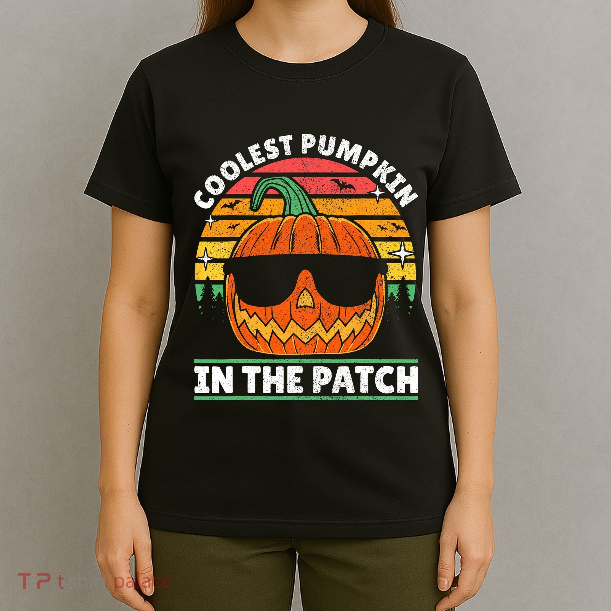 Coolest Pumpkin In The Patch Boy Retro Groovy Halloween T-Shirt