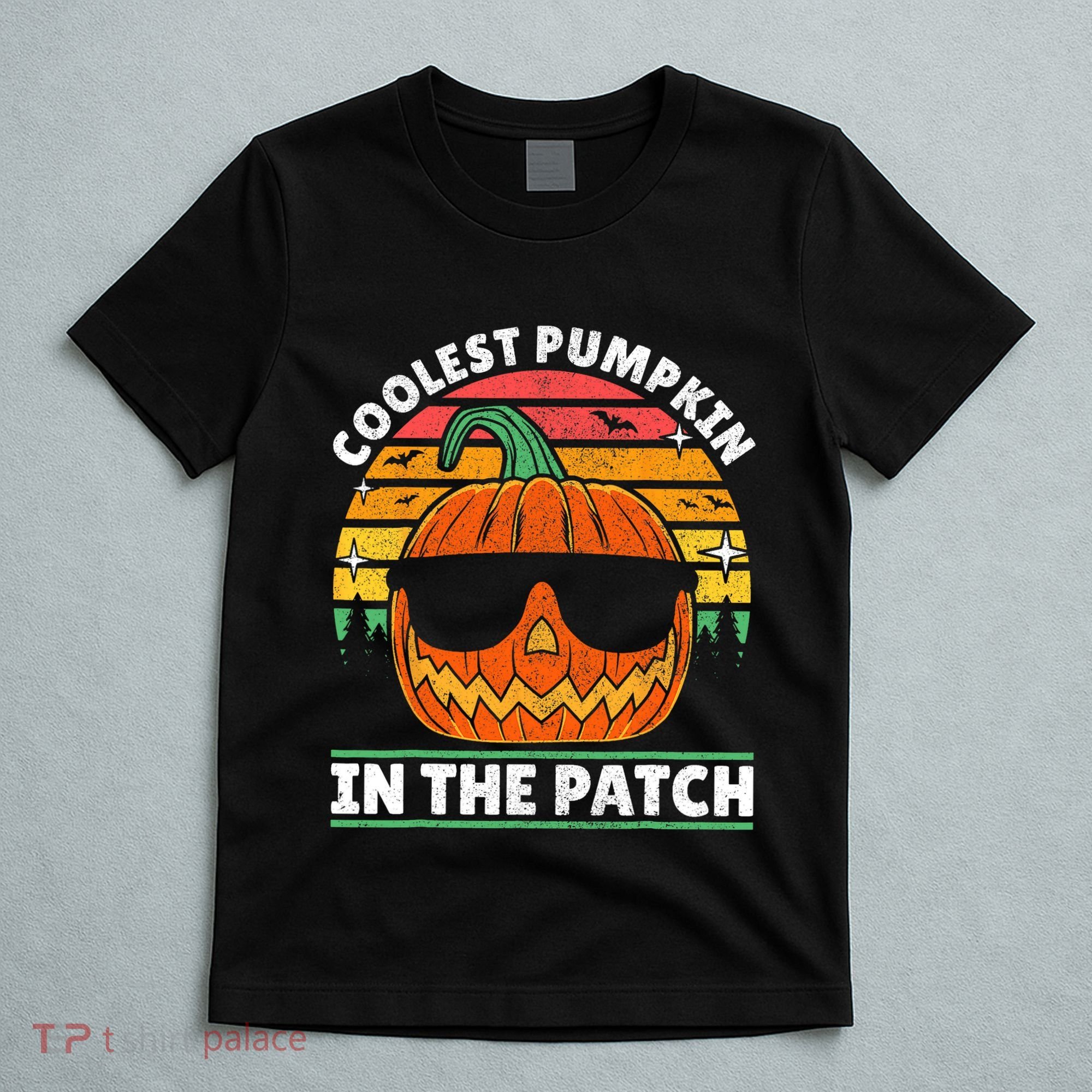 Coolest Pumpkin In The Patch Boy Retro Groovy Halloween T-Shirt