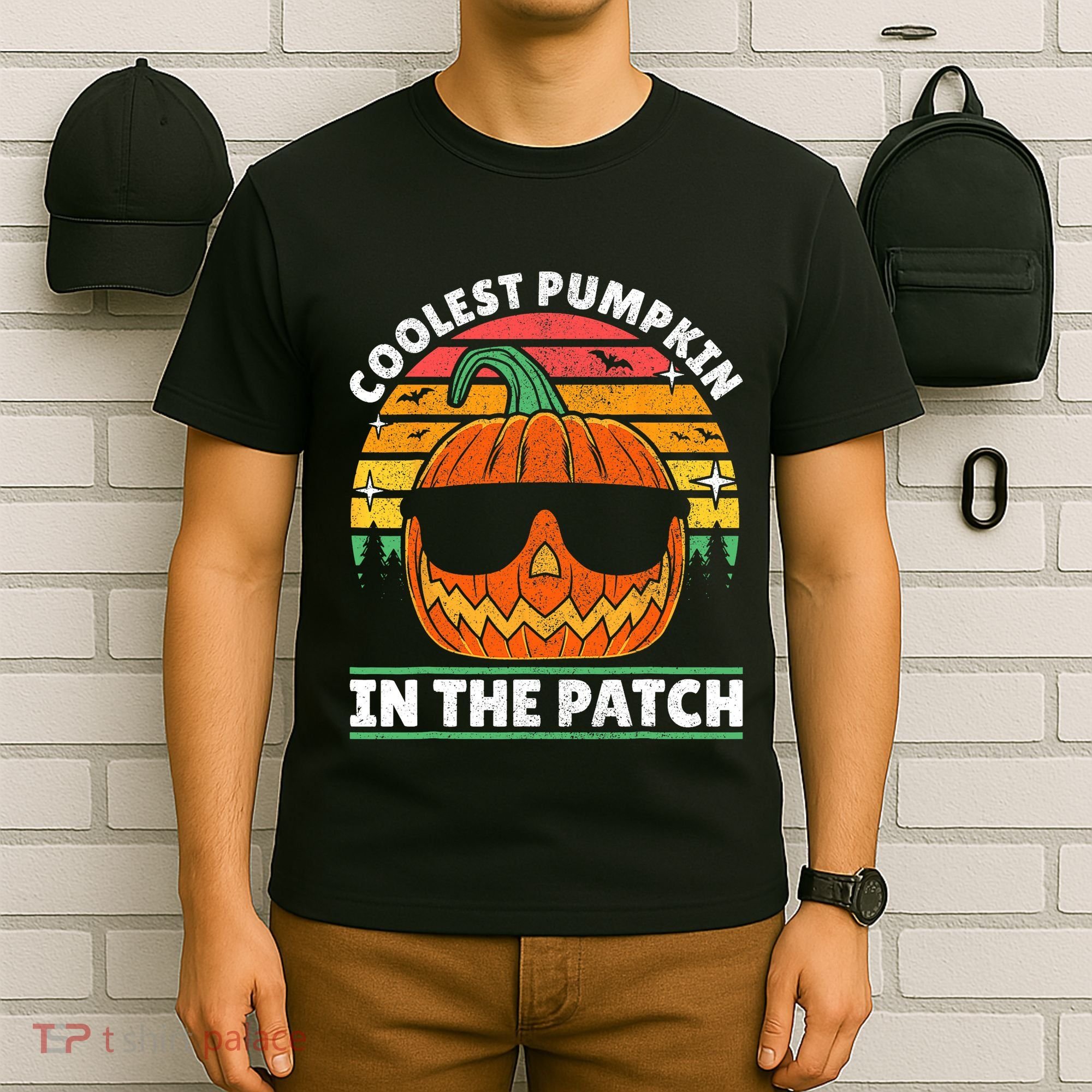 Coolest Pumpkin In The Patch Boy Retro Groovy Halloween T-Shirt