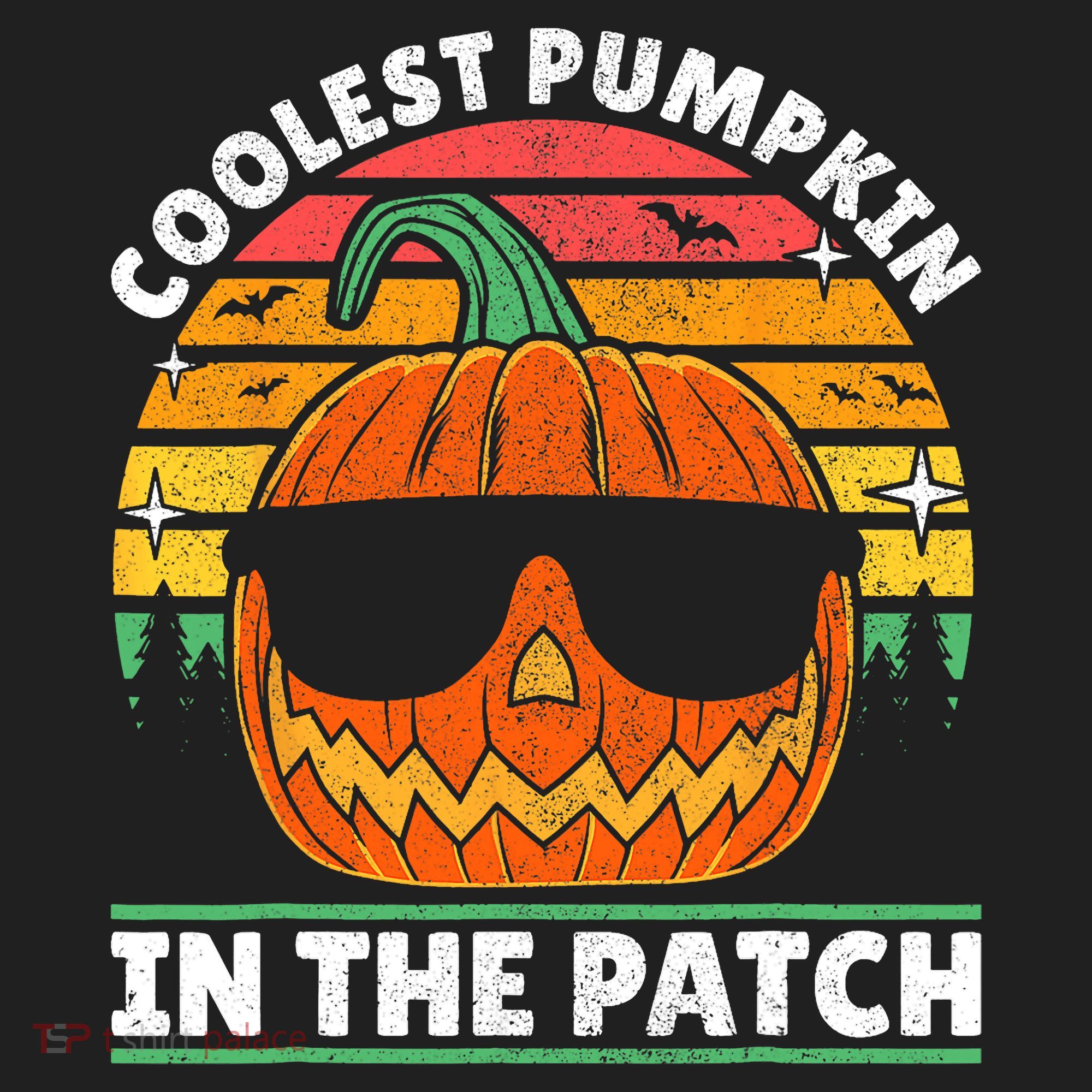 Coolest Pumpkin In The Patch Boy Retro Groovy Halloween Beanie