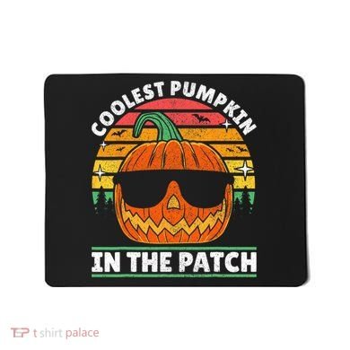 Coolest Pumpkin In The Patch Boy Retro Groovy Halloween Mousepad