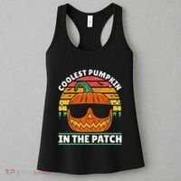 Coolest Pumpkin In The Patch Boy Retro Groovy Halloween Women's Tank Top thumb 3