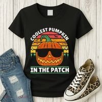 Coolest Pumpkin In The Patch Boy Retro Groovy Halloween Women's T-Shirt thumb 3