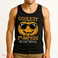 Coolest Pumpkin In The Patch Halloween Tank Top thumb 3