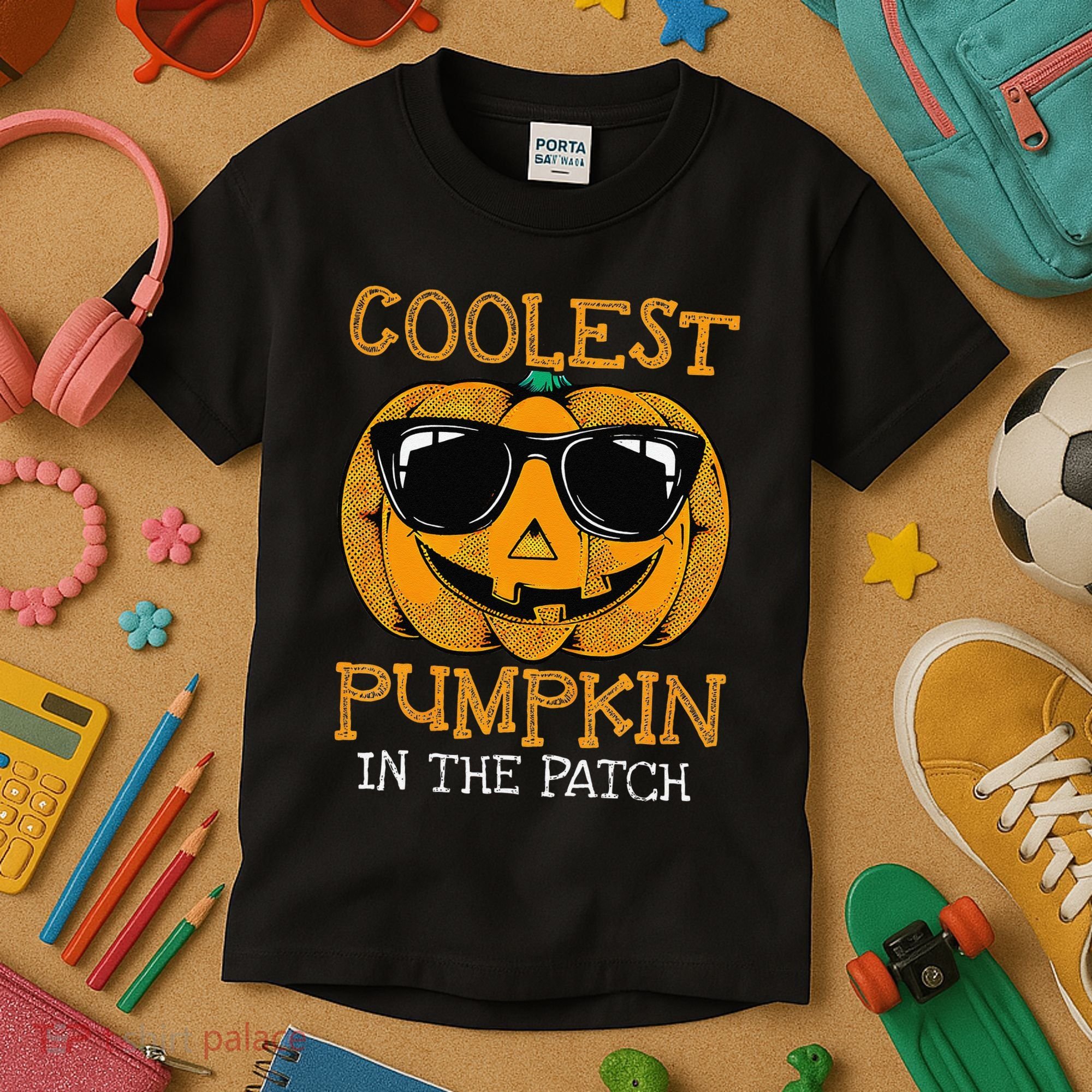 Coolest Pumpkin In The Patch Halloween Kids T-Shirt