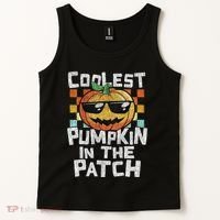 Coolest Pumpkin In The Patch Halloween Girls Tank Top thumb 2