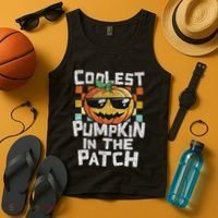 Coolest Pumpkin In The Patch Halloween Girls Tank Top thumb 4