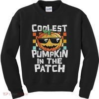 Coolest Pumpkin In The Patch Halloween Girls Kids Sweatshirt thumb 0