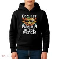 Coolest Pumpkin In The Patch Halloween Girls Kids Hoodie thumb 4