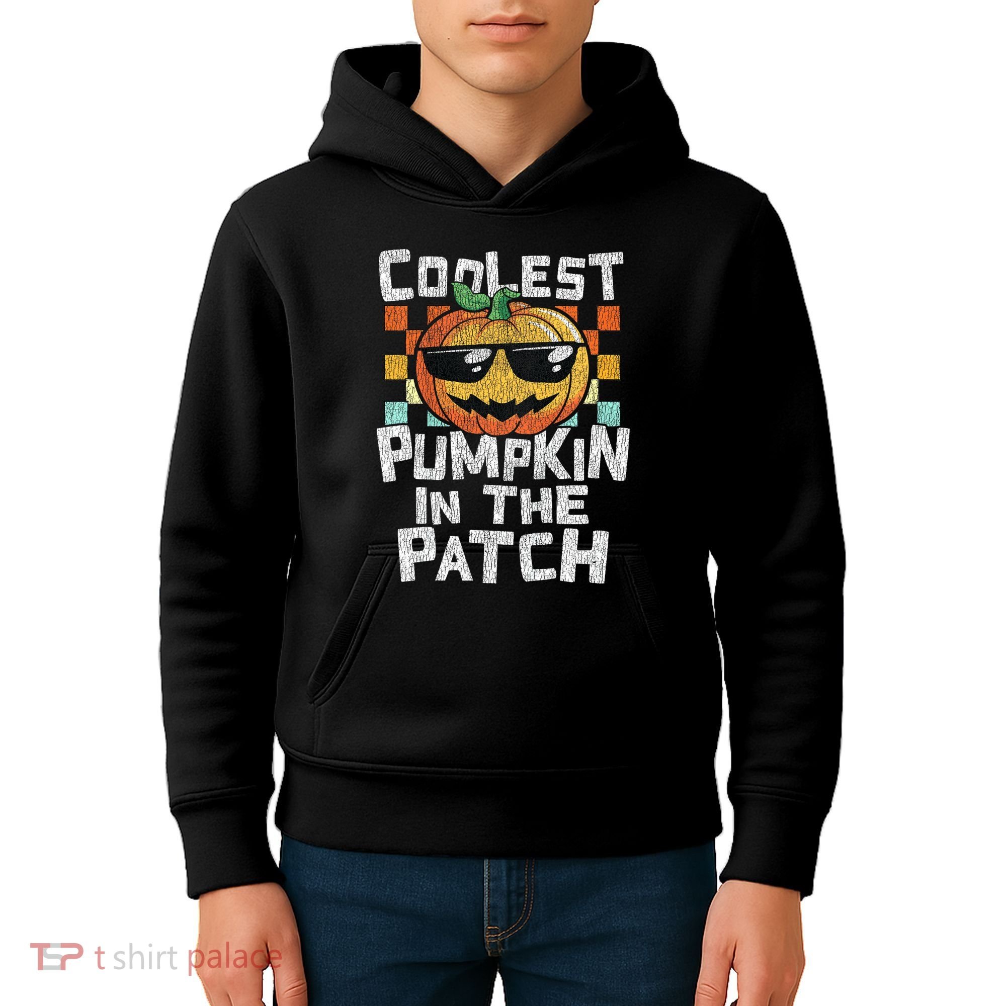 Coolest Pumpkin In The Patch Halloween Girls Kids Hoodie