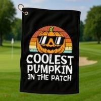 Coolest Pumpkin In The Patch Halloween Funny Gift Golf Towel thumb 1