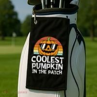 Coolest Pumpkin In The Patch Halloween Funny Gift Golf Towel thumb 2