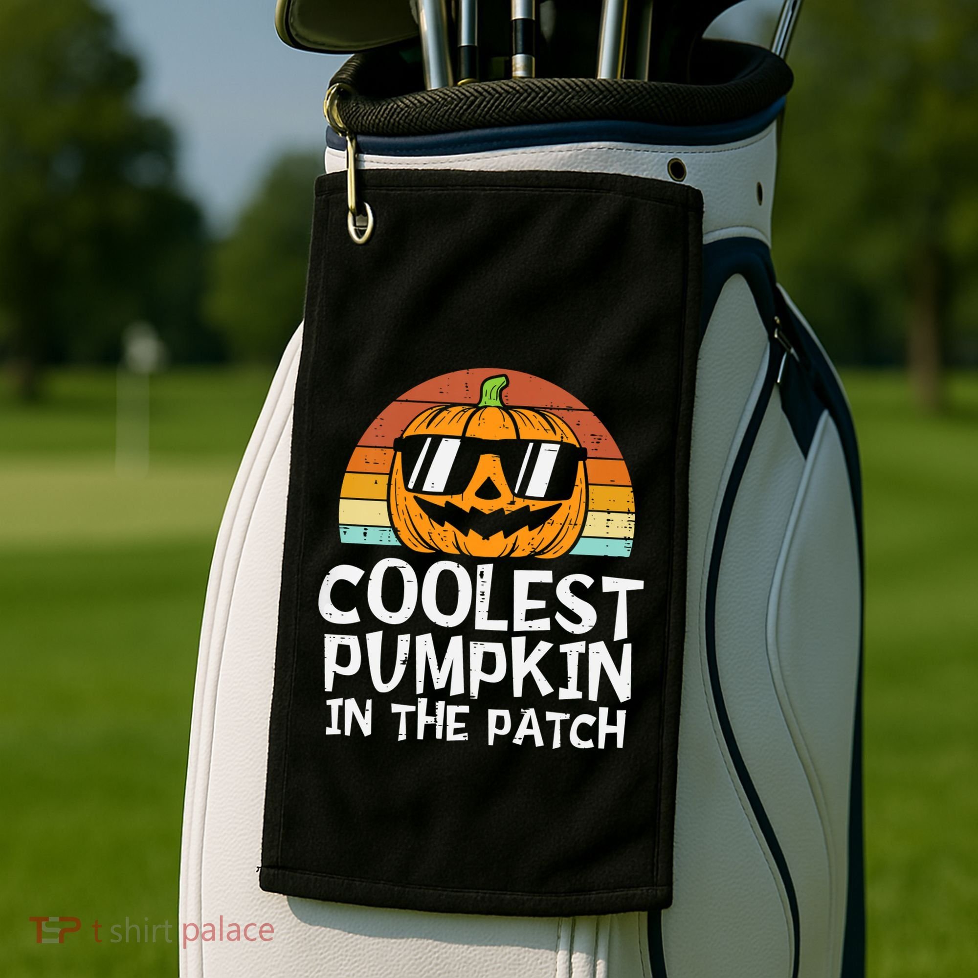 Coolest Pumpkin In The Patch Halloween Funny Gift Golf Towel