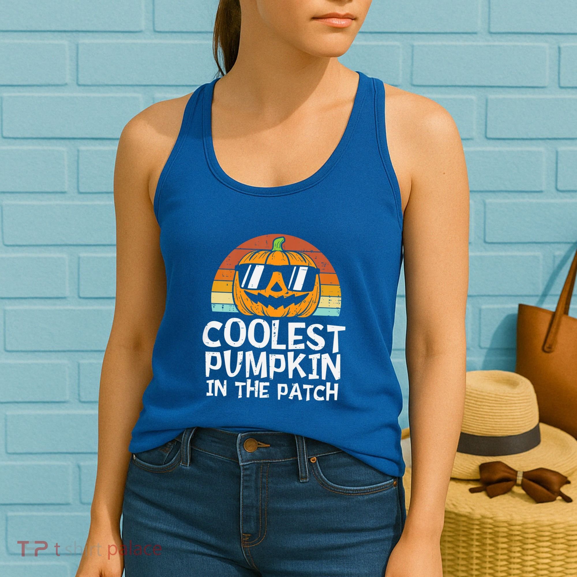 Coolest Pumpkin In The Patch Halloween Funny Gift Women's Tank Top