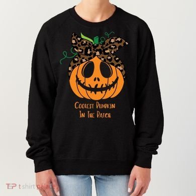 Coolest Pumpkin In The Patch Jackolantern Leopard Head Scarf Cool Gift Women's Sweatshirt
