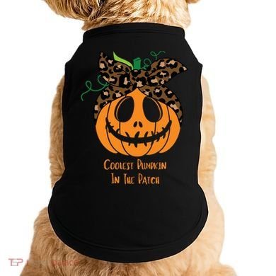 Coolest Pumpkin In The Patch Jackolantern Leopard Head Scarf Cool Gift Doggie Tank