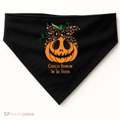 Coolest Pumpkin In The Patch Jackolantern Leopard Head Scarf Cool Gift USA-Made Doggie Bandana