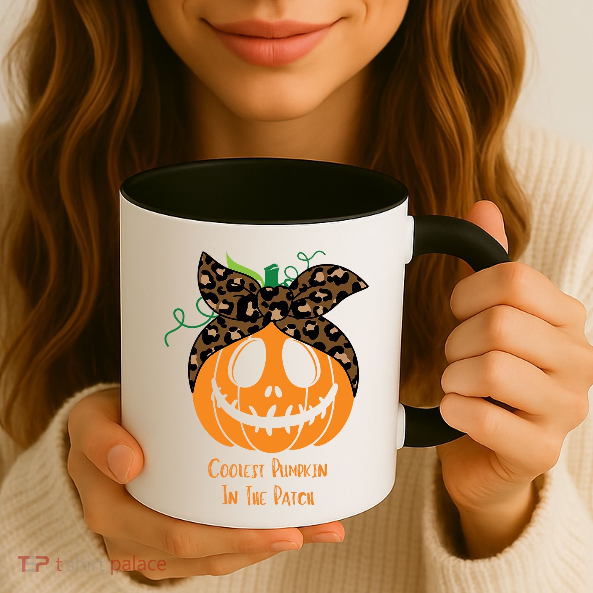 Coolest Pumpkin In The Patch Jackolantern Leopard Head Scarf Cool Gift Coffee Mug