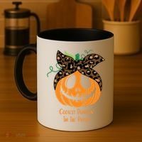 Coolest Pumpkin In The Patch Jackolantern Leopard Head Scarf Cool Gift Coffee Mug thumb 4