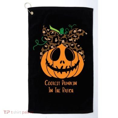 Coolest Pumpkin In The Patch Jackolantern Leopard Head Scarf Cool Gift Golf Towel