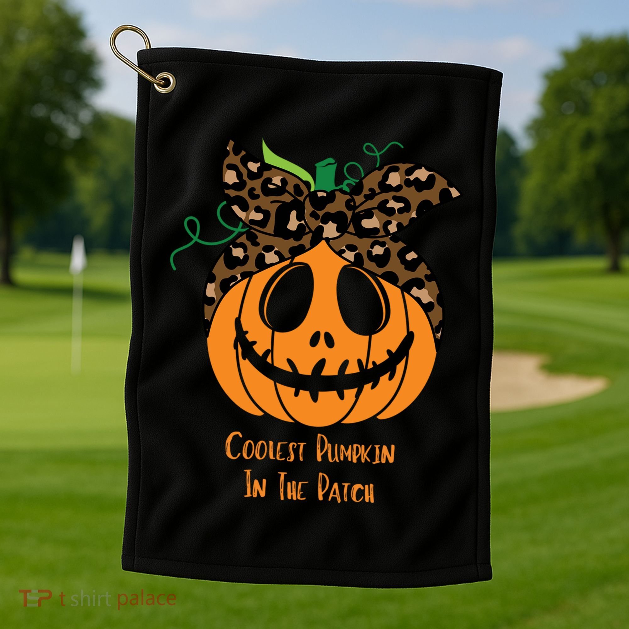 Coolest Pumpkin In The Patch Jackolantern Leopard Head Scarf Cool Gift Golf Towel