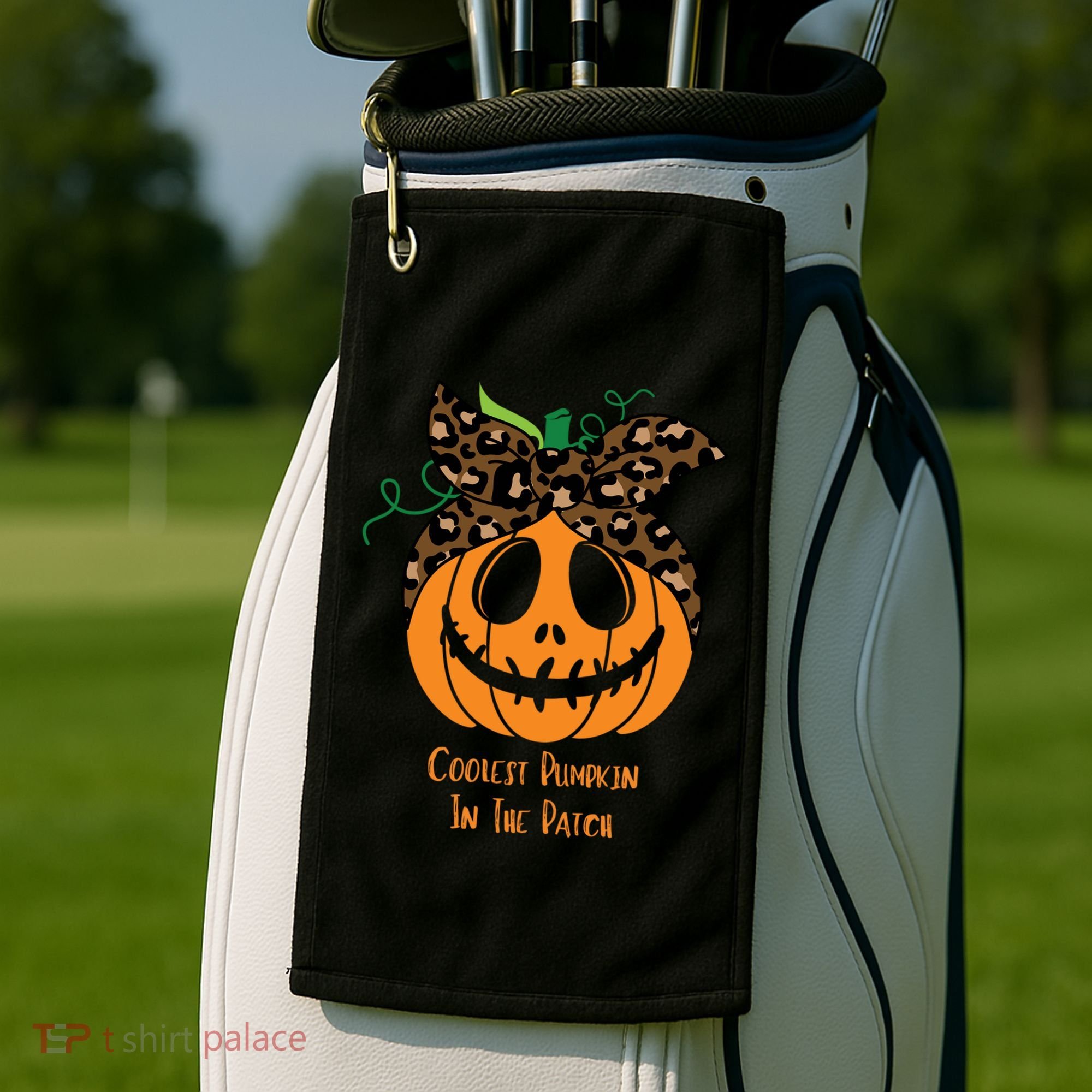 Coolest Pumpkin In The Patch Jackolantern Leopard Head Scarf Cool Gift Golf Towel