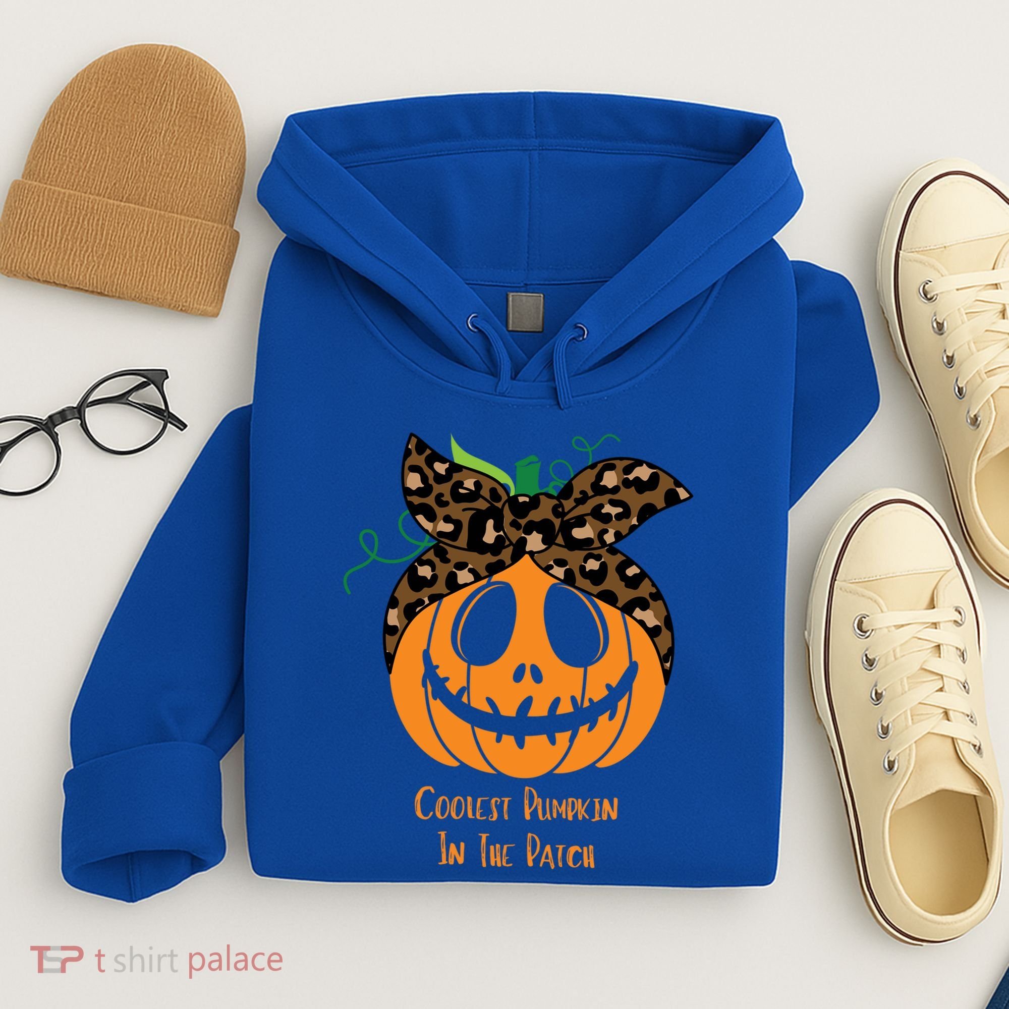 Coolest Pumpkin In The Patch Jackolantern Leopard Head Scarf Cool Gift Hoodie