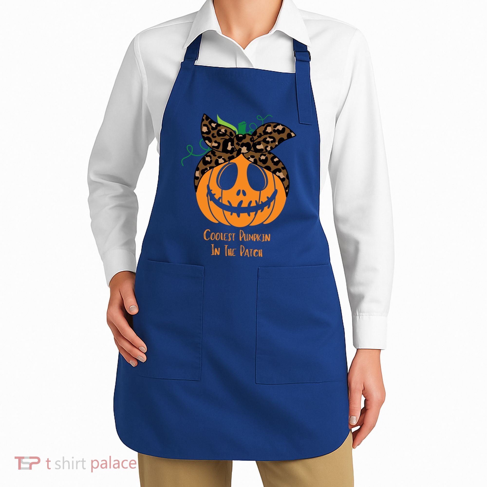 Coolest Pumpkin In The Patch Jackolantern Leopard Head Scarf Cool Gift Apron