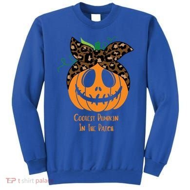 Coolest Pumpkin In The Patch Jackolantern Leopard Head Scarf Cool Gift Sweatshirt