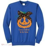 Coolest Pumpkin In The Patch Jackolantern Leopard Head Scarf Cool Gift Sweatshirt thumb 0