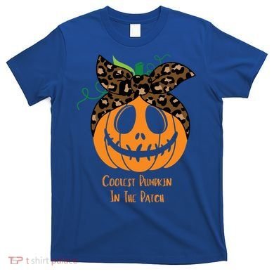 Coolest Pumpkin In The Patch Jackolantern Leopard Head Scarf Cool Gift T-Shirt