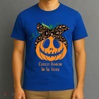Coolest Pumpkin In The Patch Jackolantern Leopard Head Scarf Cool Gift T-Shirt thumb 3