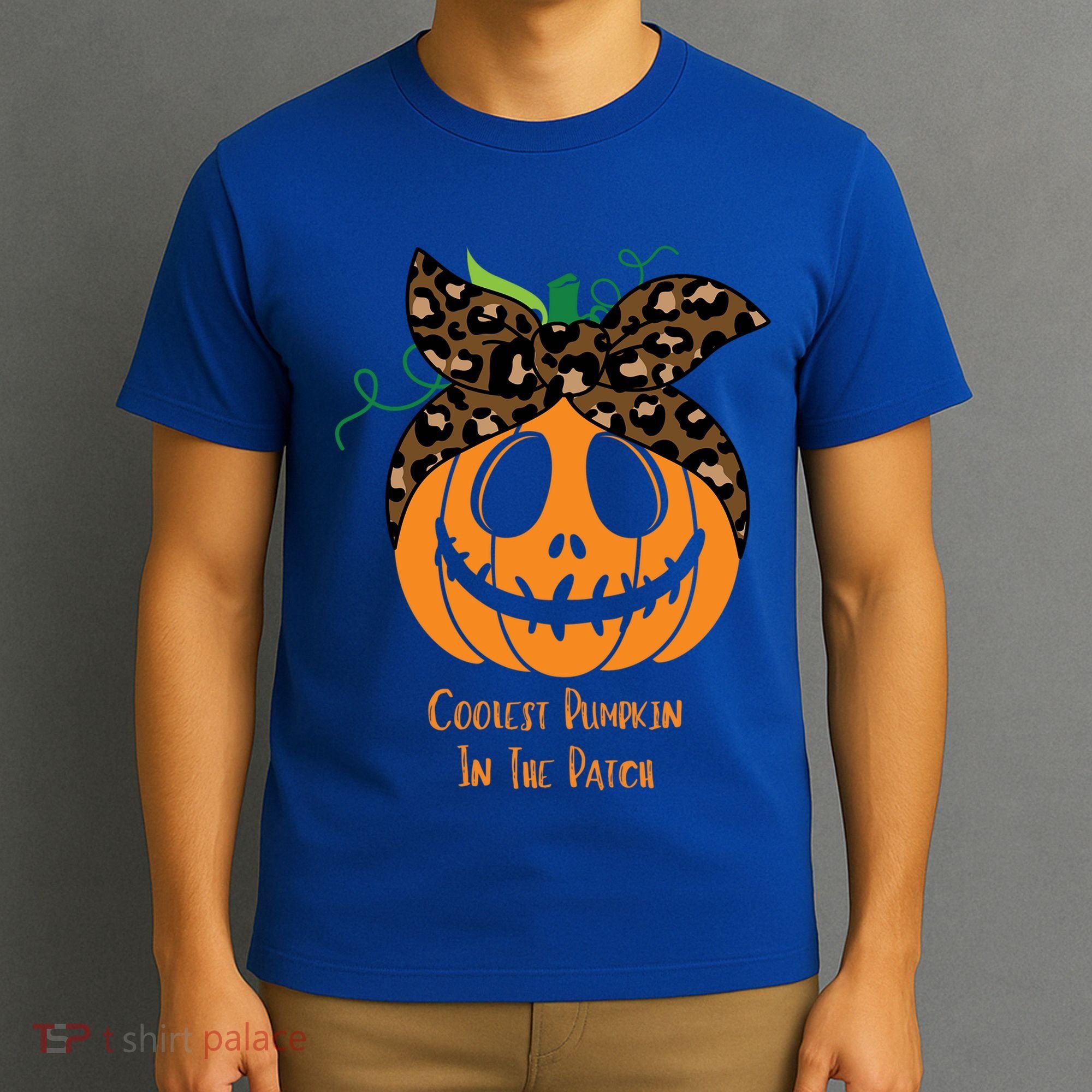 Coolest Pumpkin In The Patch Jackolantern Leopard Head Scarf Cool Gift T-Shirt