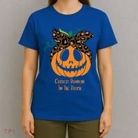 Coolest Pumpkin In The Patch Jackolantern Leopard Head Scarf Cool Gift T-Shirt thumb 4