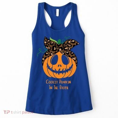 Coolest Pumpkin In The Patch Jackolantern Leopard Head Scarf Cool Gift Women's Tank Top