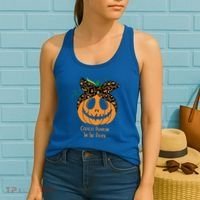 Coolest Pumpkin In The Patch Jackolantern Leopard Head Scarf Cool Gift Women's Tank Top thumb 2