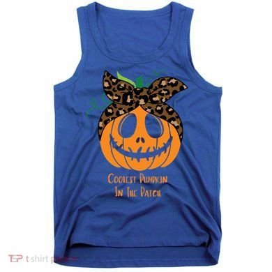 Coolest Pumpkin In The Patch Jackolantern Leopard Head Scarf Cool Gift Tank Top