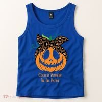 Coolest Pumpkin In The Patch Jackolantern Leopard Head Scarf Cool Gift Tank Top thumb 2