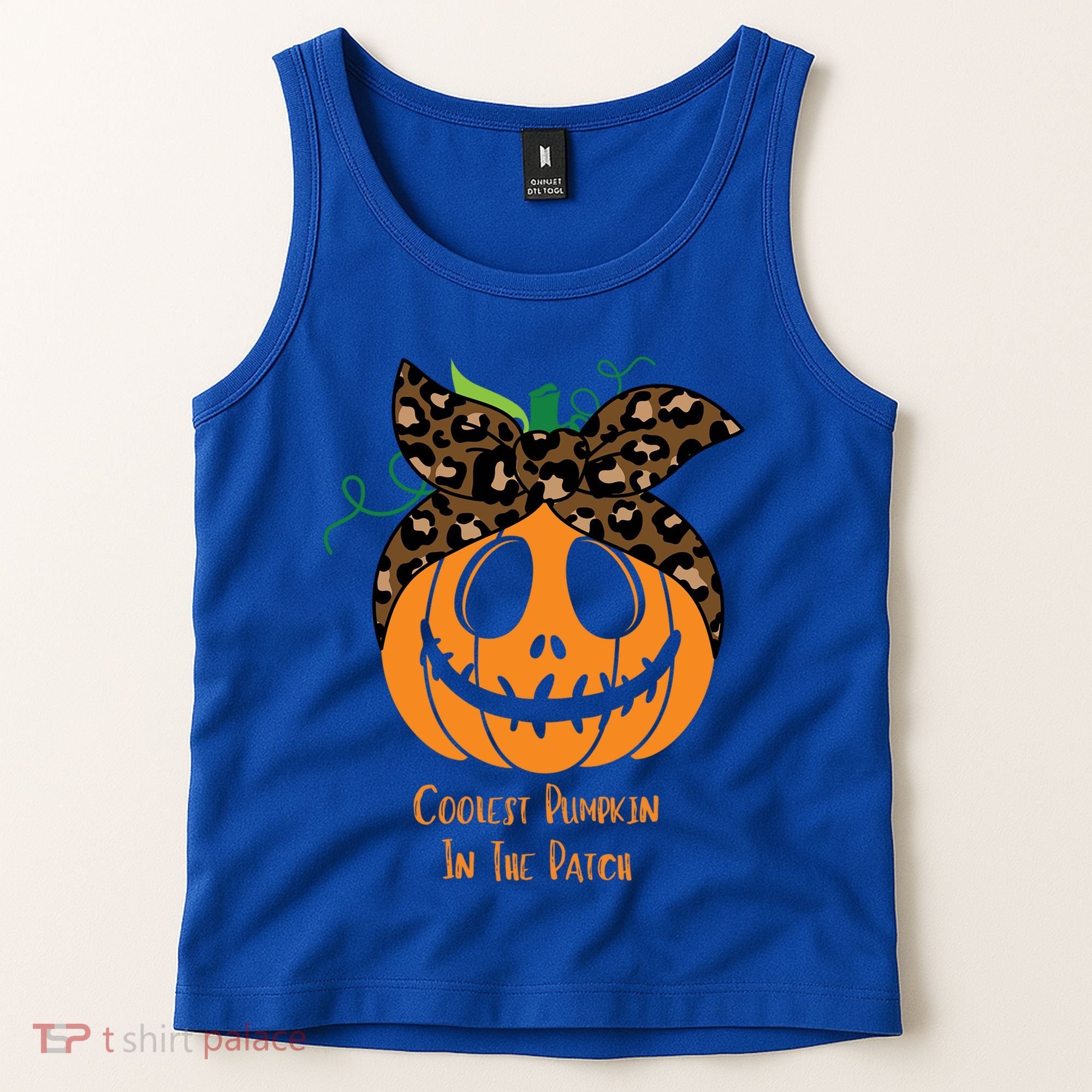 Coolest Pumpkin In The Patch Jackolantern Leopard Head Scarf Cool Gift Tank Top
