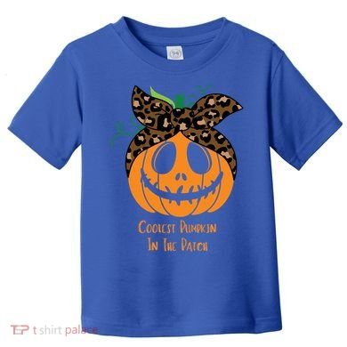 Coolest Pumpkin In The Patch Jackolantern Leopard Head Scarf Cool Gift Toddler T-Shirt