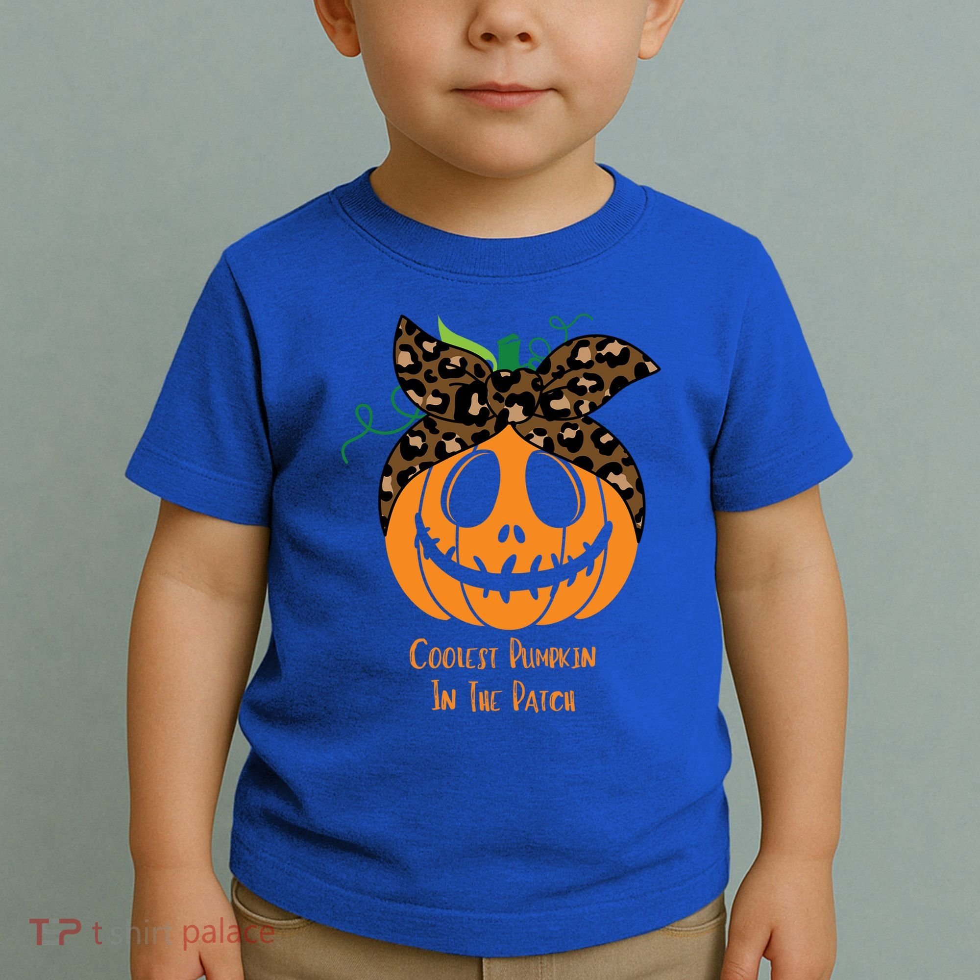 Coolest Pumpkin In The Patch Jackolantern Leopard Head Scarf Cool Gift Toddler T-Shirt