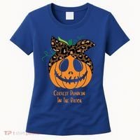 Coolest Pumpkin In The Patch Jackolantern Leopard Head Scarf Cool Gift Women's T-Shirt thumb 0
