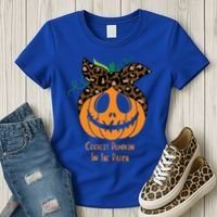 Coolest Pumpkin In The Patch Jackolantern Leopard Head Scarf Cool Gift Women's T-Shirt thumb 3