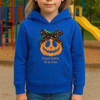 Coolest Pumpkin In The Patch Jackolantern Leopard Head Scarf Cool Gift Kids Hoodie thumb 3