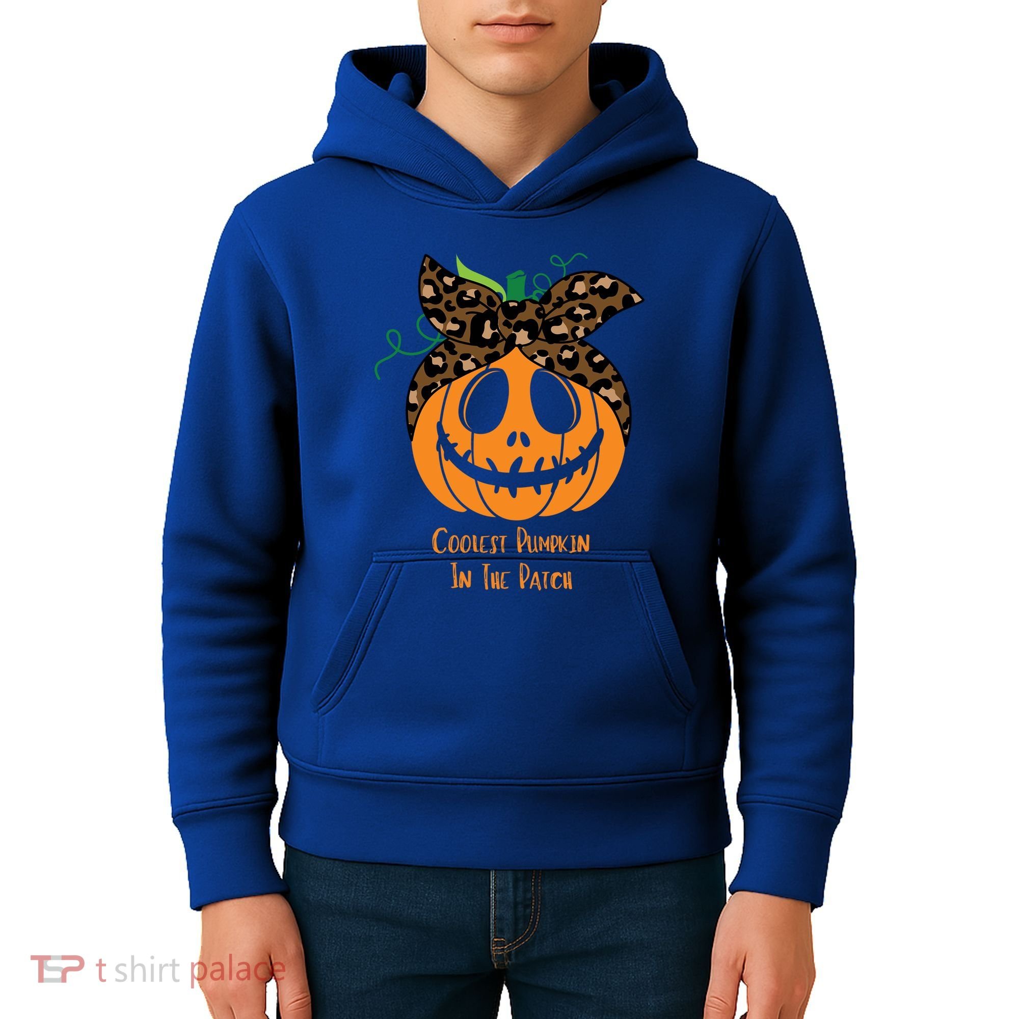 Coolest Pumpkin In The Patch Jackolantern Leopard Head Scarf Cool Gift Kids Hoodie