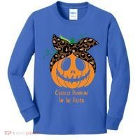 Coolest Pumpkin In The Patch Jackolantern Leopard Head Scarf Cool Gift Kids Long Sleeve Shirt thumb 0
