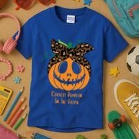 Coolest Pumpkin In The Patch Jackolantern Leopard Head Scarf Cool Gift Kids T-Shirt thumb 3