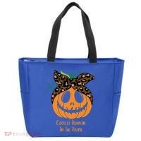 Coolest Pumpkin In The Patch Jackolantern Leopard Head Scarf Cool Gift Tote Bag thumb 0